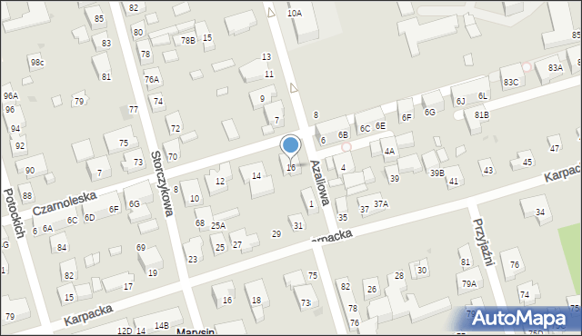 Warszawa, Czarnoleska, 16, mapa Warszawy