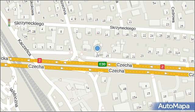 Warszawa, Czecha Bronisława, 13, mapa Warszawy