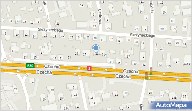 Warszawa, Czecha Bronisława, 29A, mapa Warszawy