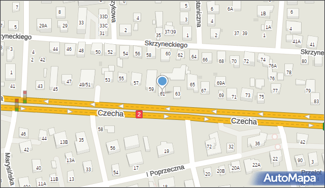 Warszawa, Czecha Bronisława, 61, mapa Warszawy