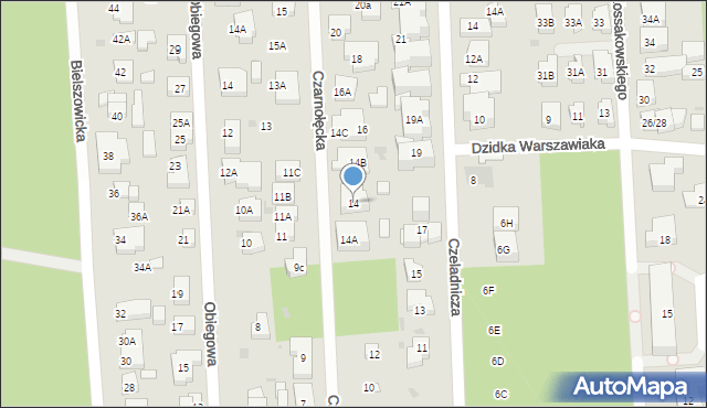 Warszawa, Czarnołęcka, 14, mapa Warszawy