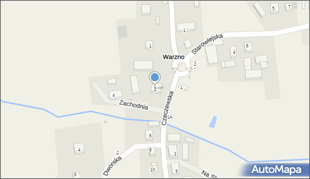 Warzno, Czeczewska, 2, mapa Warzno