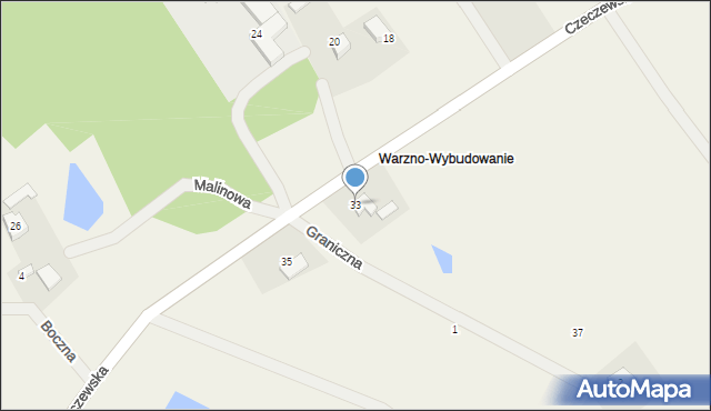 Warzno, Czeczewska, 33, mapa Warzno