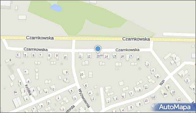 Wieleń, Czarnkowska, 13, mapa Wieleń