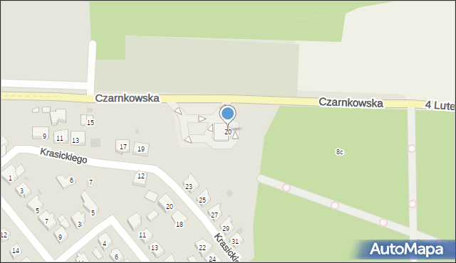 Wieleń, Czarnkowska, 20, mapa Wieleń