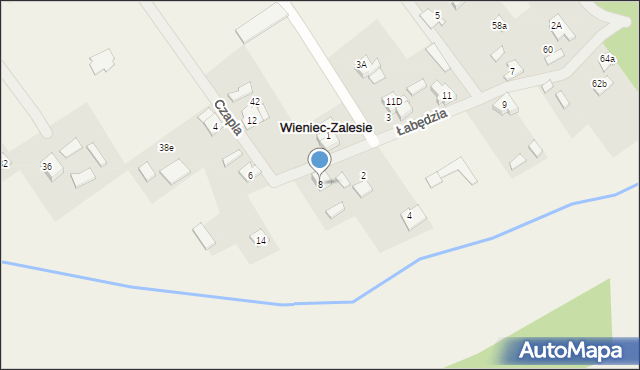 Wieniec-Zalesie, Czapla, 8, mapa Wieniec-Zalesie