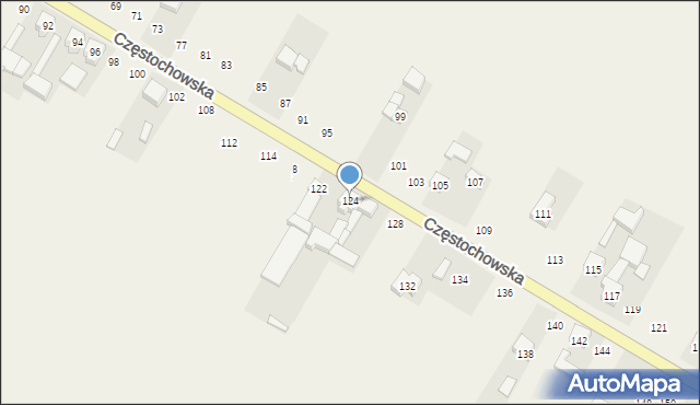 Wierzchlas, Częstochowska, 124, mapa Wierzchlas