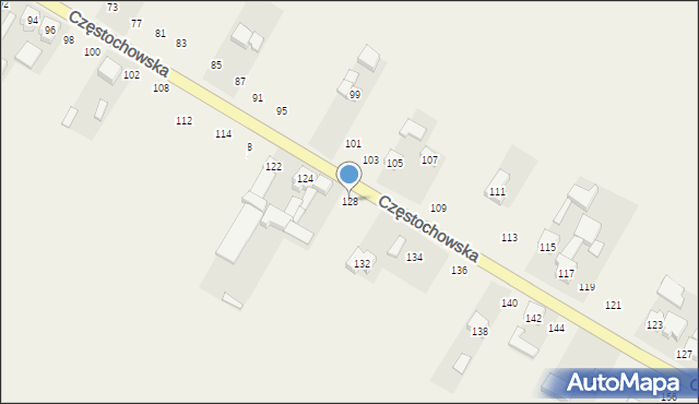 Wierzchlas, Częstochowska, 128, mapa Wierzchlas