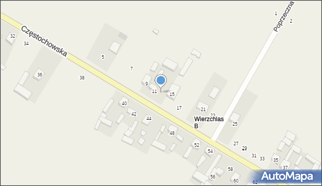 Wierzchlas, Częstochowska, 13, mapa Wierzchlas