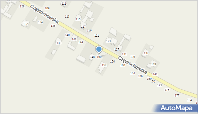 Wierzchlas, Częstochowska, 150, mapa Wierzchlas