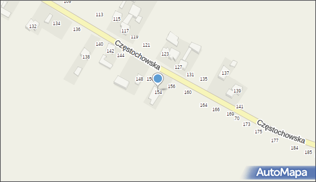 Wierzchlas, Częstochowska, 154, mapa Wierzchlas