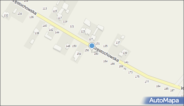 Wierzchlas, Częstochowska, 158, mapa Wierzchlas