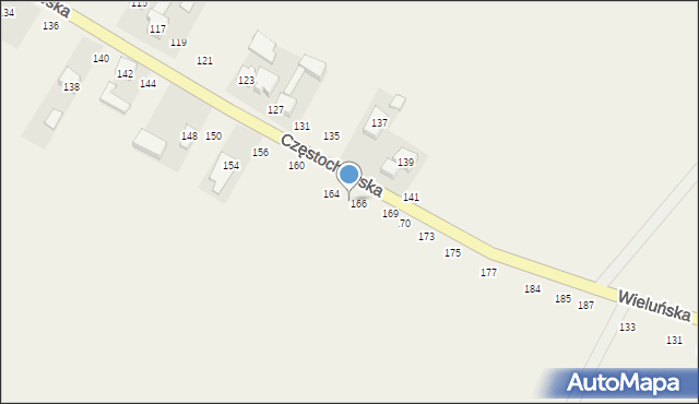 Wierzchlas, Częstochowska, 165, mapa Wierzchlas