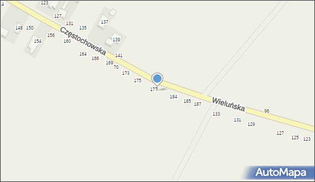 Wierzchlas, Częstochowska, 179, mapa Wierzchlas