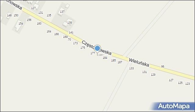 Wierzchlas, Częstochowska, 183, mapa Wierzchlas