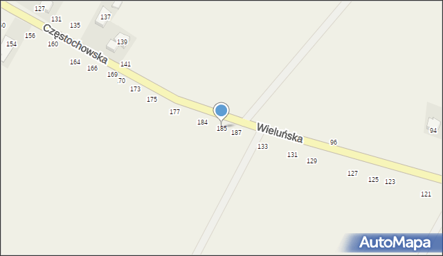 Wierzchlas, Częstochowska, 185, mapa Wierzchlas