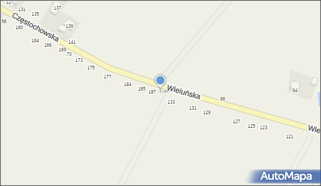 Wierzchlas, Częstochowska, 193, mapa Wierzchlas