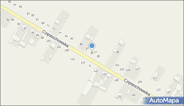 Wierzchlas, Częstochowska, 91, mapa Wierzchlas