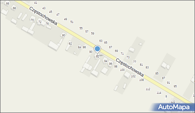 Wierzchlas, Częstochowska, 92, mapa Wierzchlas