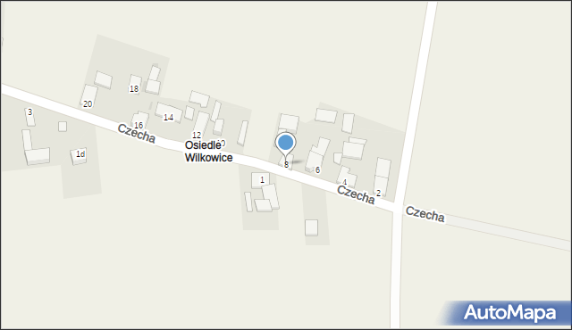 Wilkowice, Czecha, 8, mapa Wilkowice