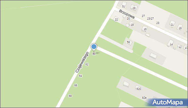 Wiśniowa Góra, Czajewskiego Wiktora, 60, mapa Wiśniowa Góra