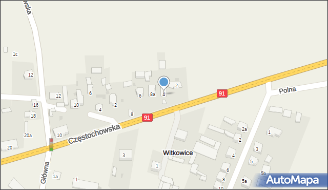 Witkowice, Częstochowska, 4, mapa Witkowice