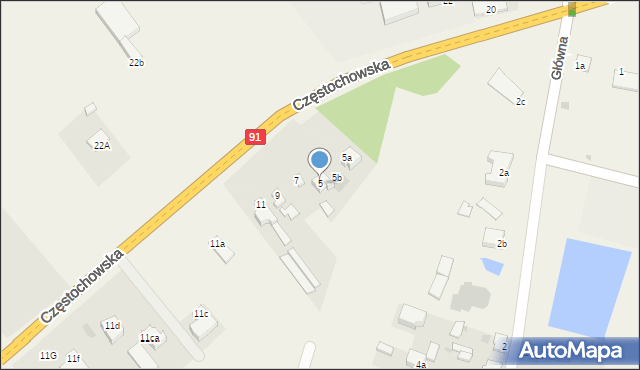 Witkowice, Częstochowska, 5, mapa Witkowice