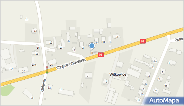 Witkowice, Częstochowska, 8, mapa Witkowice