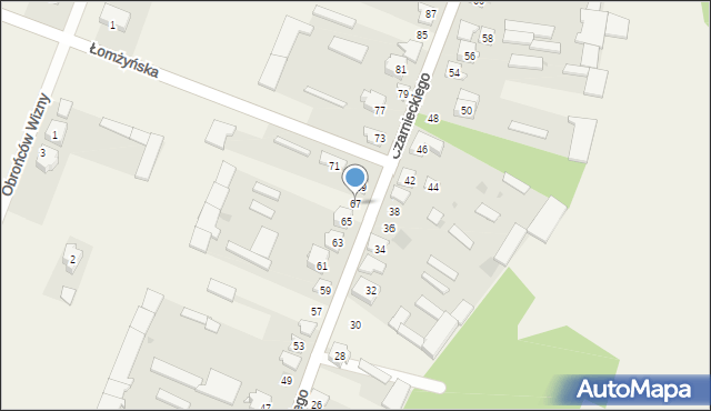 Wizna, Czarnieckiego Stefana, hetm., 67, mapa Wizna