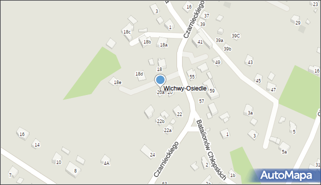 Wodzisław Śląski, Czarnieckiego Stefana, hetm., 20a, mapa Wodzisławia Śląskiego