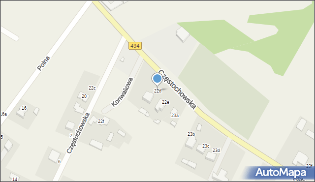 Wręczyca Wielka, Częstochowska, 22d, mapa Wręczyca Wielka