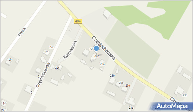 Wręczyca Wielka, Częstochowska, 22e, mapa Wręczyca Wielka