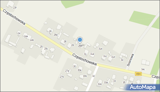 Wręczyca Wielka, Częstochowska, 29A, mapa Wręczyca Wielka