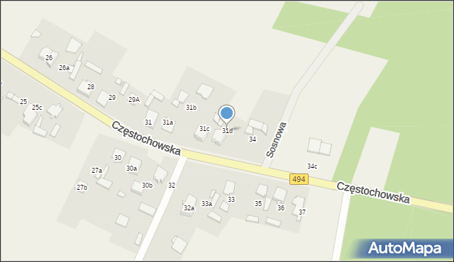 Wręczyca Wielka, Częstochowska, 31d, mapa Wręczyca Wielka