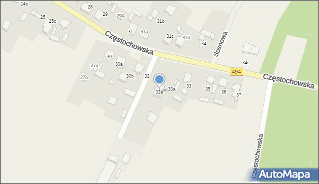 Wręczyca Wielka, Częstochowska, 32a, mapa Wręczyca Wielka