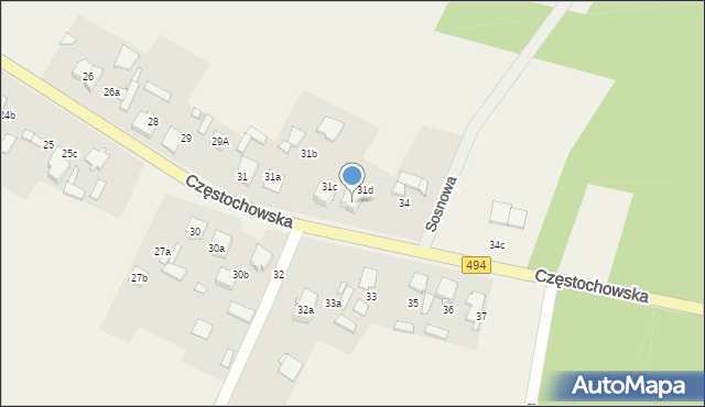 Wręczyca Wielka, Częstochowska, 34a, mapa Wręczyca Wielka