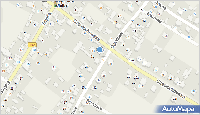 Wręczyca Wielka, Częstochowska, 6, mapa Wręczyca Wielka