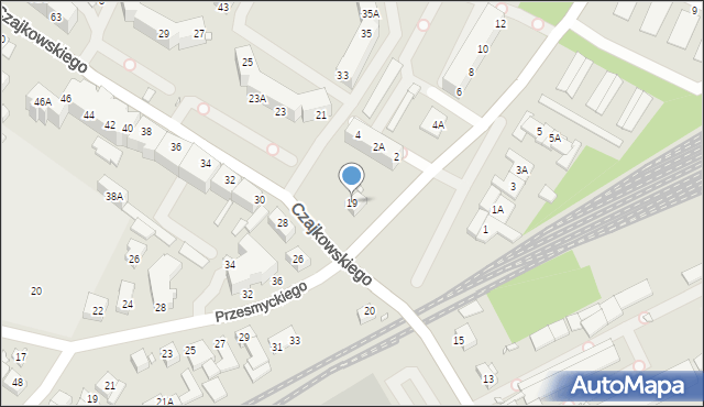 Wrocław, Czajkowskiego Piotra, 19, mapa Wrocławia