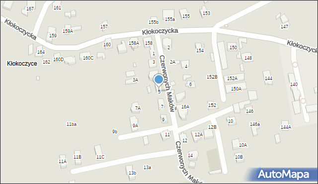 Wrocław, Czerwonych Maków, 5, mapa Wrocławia