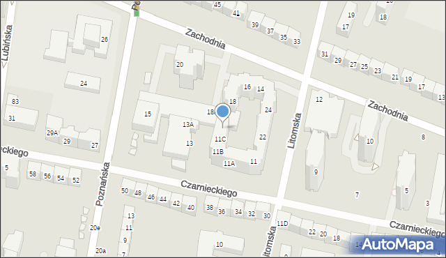 Wrocław, Czarnieckiego Stefana, hetm., 11D, mapa Wrocławia