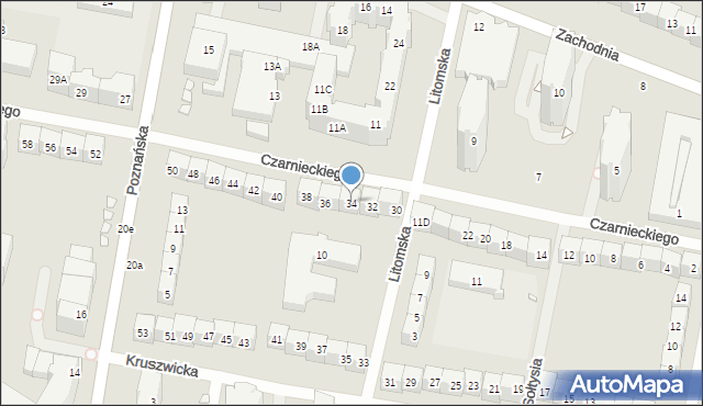 Wrocław, Czarnieckiego Stefana, hetm., 34, mapa Wrocławia
