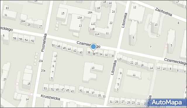Wrocław, Czarnieckiego Stefana, hetm., 36, mapa Wrocławia