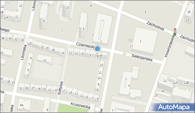 Wrocław, Czarnieckiego Stefana, hetm., 4, mapa Wrocławia