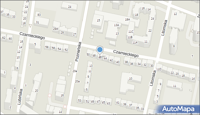 Wrocław, Czarnieckiego Stefana, hetm., 46, mapa Wrocławia