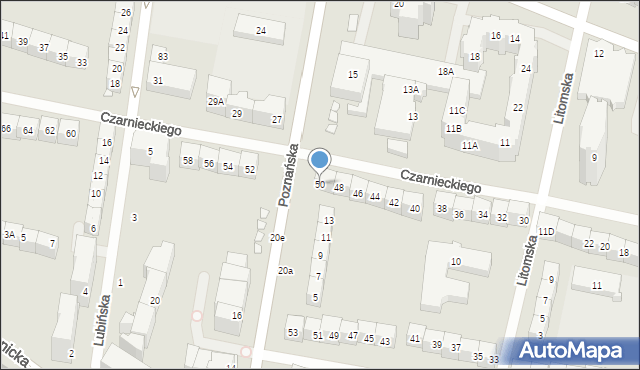 Wrocław, Czarnieckiego Stefana, hetm., 50, mapa Wrocławia