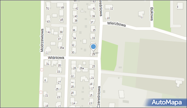 Wschowa, Czereśniowa, 29, mapa Wschowa