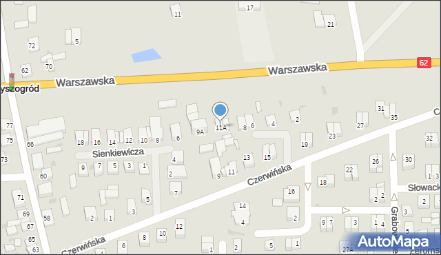 Wyszogród, Czerwińska, 11A, mapa Wyszogród