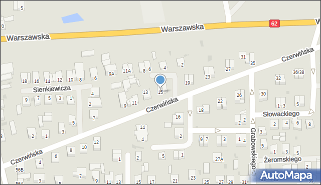 Wyszogród, Czerwińska, 15, mapa Wyszogród