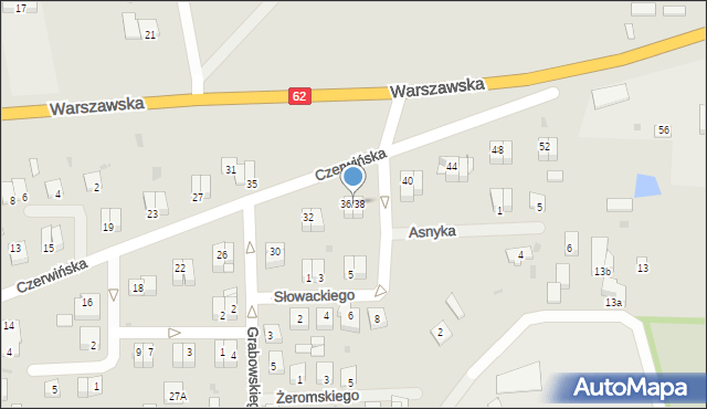 Wyszogród, Czerwińska, 36/38, mapa Wyszogród