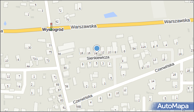 Wyszogród, Czerwińska, 3a, mapa Wyszogród